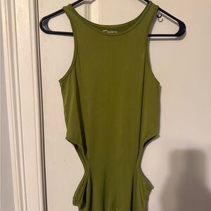 Olive Green Sleeveless Women's Top